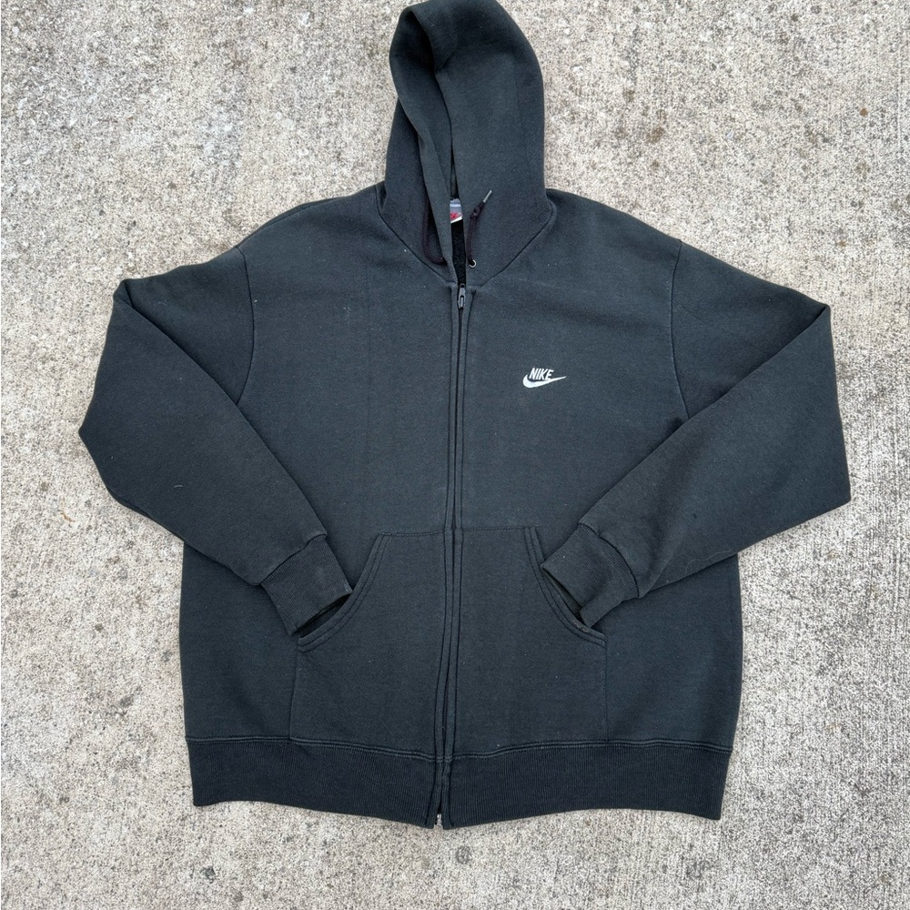 Vintage Nike Men's Black Zip Up Hoodie